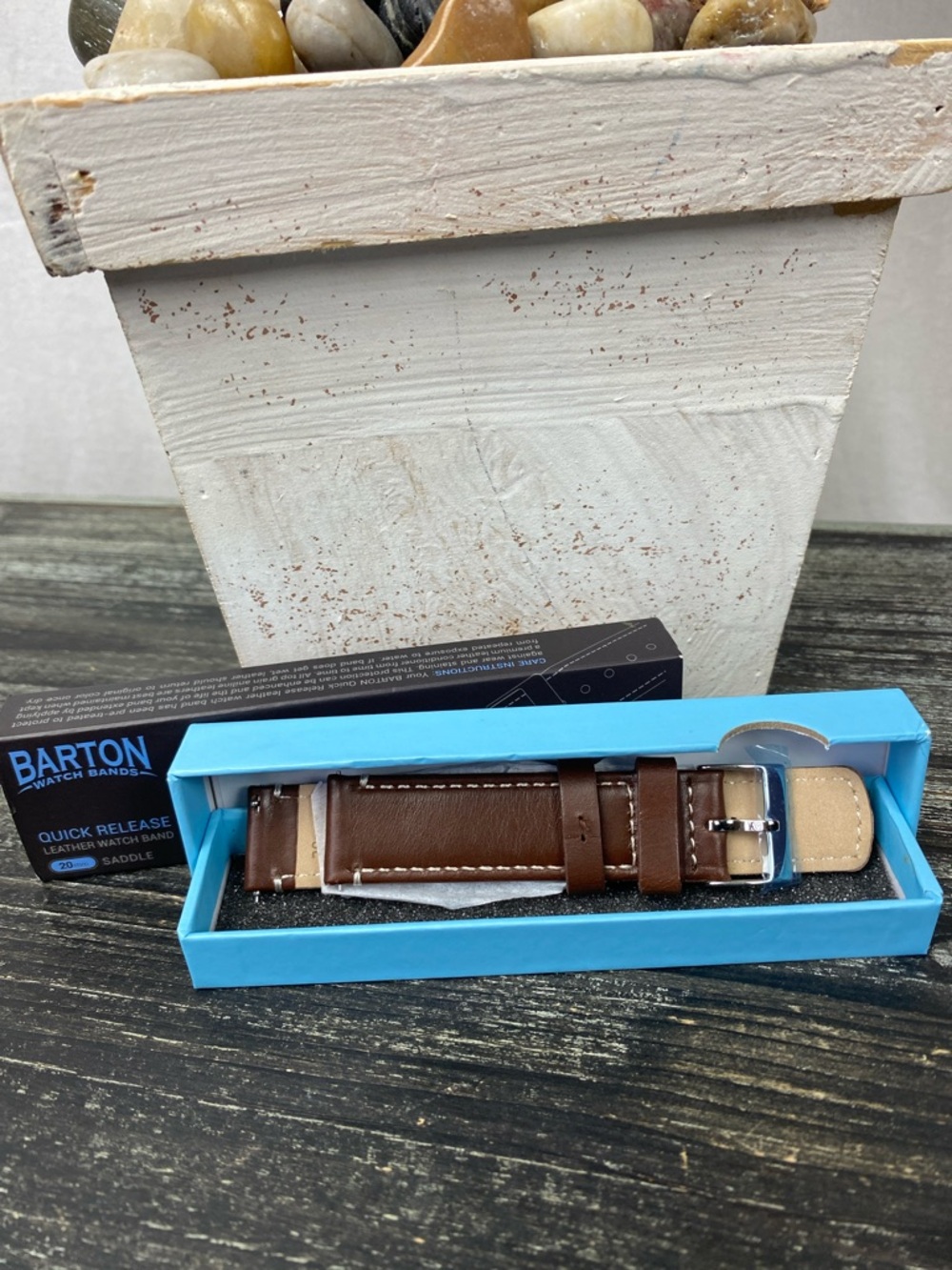 Barton Brown Saddle Quick Release Leather Watch Band 20mm NIB NEW